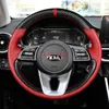 For Kia K3 sportage R K5 KX5 KX1 KX3 Protocar KX7 DIY custom carbon fiber leather hand-sewn car steering wheel cover