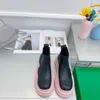 tasarımcı lüks lastik deri botlar bayan ayak bileği haif inek derisi chelsea boot sonbahar kış moda moda camfort ayakkabıları en kaliteli boyut 35-42