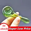 Wholesale colorful Smoking Spoon Pipe About 10cm Length Glass Tobacco Dry Herb Pipes Full Color