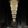 Led moderne kroonluchter kristallen kroonluchters lichten armatuur hotel salon lobby thuis indoor verlichting luxe lange kristallen droplights D50cm 80cm