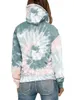 Hoodies Women Sweatshirt Sudaderas Vintage Höst Kvinnors Loose Tie-Dye Tryckt Hooded Långärmad Drop LDM200802 211019