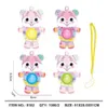Ostern Party Ornamente Cartoon Fidget Einfache Schlüsselanhänger Blase Spielzeug Bemalt Ei Kaninchen Hase Huhn Schlüsselbund Tasche Geldbörse Geschenk