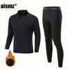 Aismz Intimo Termico Invernale Uomo Ragazzo Caldo Primo Strato Sport Rashgard Pile Compressione Asciugatura Rapida Seconda Pelle Long Johns 211105