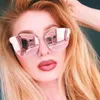 Sunglasses Vintage Cat Eye Women Quay Brand Designer Pink Cateye For All My Love Gradient Eyewear Mujer9441130