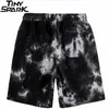 Men Hip Hop Streetwear Corduroy Shorts Embroidery Tie Dye Harajuku Jogger Summer Track Sweatpants 210713