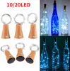 Strisce 24/12/6Pcs 10/20LED Lampada solare per bottiglia di vino per la decorazione della festa nuziale Romance Night Fairy Stringa di filo di rame