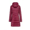 女性の冬下ジャケット6色プラスサイズ5xl 6xl 7xl女性長いスリムフィットフード付きウルトラ軽量パッケージのジャケット211130