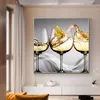 Wine Glass with Gold Boat Canvas Print Painting Dining Room and Kitchen Modern Home Decoration Wall Art Pictures Cuadros Decor