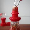 Bongs colorés Mini Pipe Dab Rigs Petit Bubbler Narguilés Beaker Bong plate-forme pétrolière avec un bol2866873