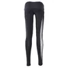 Sexy Femmes Leggings Gothique Insert Mesh Design Pantalon Pantalon Noir s Sportswear Fitness Femme 211204