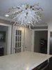 モダンなLEDの天井ライトフラッシュマウントシャンパンホワイトカラーハンド吹きガラスシャンデリア屋内アート装飾32インチ幅
