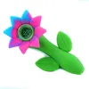 4.6"sunflower smoking pipe silicone Unbreakable hand Pipes glass bowl tobacco Oil Rigs festival gift Portable hookahs