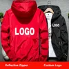 Men Jackets com capuz personalizados moda tendência Hip Hop Reflexivo Pullover Windbreaker Coats Designer masculino Masculino Baseball Outerwear