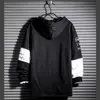 Czarny Hip Hop Hoodie Mężczyźni Casual Punk Bluzy Streetwear Jesień Oversized Male Moda Patchwork Z Kapturem Kapturem 210728