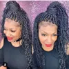 Fashion 180density full Beautiful Goddess box braids Lace front wig handmade curly braids Cornrow wig for black women2124956
