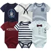 6pcs/lot 100%Cotton Baby Bodysuit born Short Sleeve Overalls Toddler Boy Girl Jumpsuit clothes Body Suits sets 220211