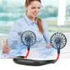 Outdoor-Halsventilator USB wiederaufladbarer Nackengurt Lazy Neck Freisprech-Clip zum Aufhängen Dual-Kühlung Mini-Lüfterbewegung 360-Grad-Drehung