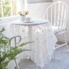 White Coffee Cover French Embroidered Lace cloth Retro Table Cloth for Wedding Party Pastoral Decoration