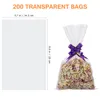 Envoltura de regalo STOBOK 200 unids 15x25 cm Bolsas de tratamiento de violonchelo Bolsa de almacenamiento de celofán transparente para galletas Caramelos Artesanía