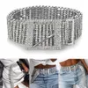 2020 Fashion Women Belts 9 Rows Full Rhinestone Shiny Waistband Casual Party Dress Belt Chain C0306258q