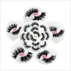 7 pairs Çok Katmanlı Kalın Yanlış Kirpik 8D Faux Vizon Lashes Dramatik Uzun Incepy Yumuşak Kabarık Dağınık Crisscross El Yapımı Sahte Kirpik Uzatma