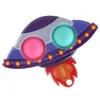 Vaisseau Spatial Vaisseau Spatial Fusée Spaceman Forme Poo-its Fidget Popping Jouer Jouets Enfants Espace Thème Push Pops UFO Bulles Popper Porte-clés Porte-clés Cadeau De Fête G8858R4