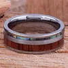 Fashion Jewelry 8mm Men Titanium Steel Ring Inlay Wood and Abalone Shell Stainless Steel Rings for Mens Vintage Wedding Band G1125