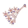 Pins, Brooches 2021 European Fashion Jewelry Love The Eiffel High-end Clothing Pin Crystal Brooch From Austrian For Women Female