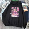 Vattenmelon shiba inu print hoodies man casual pocket lös hooded pullover bekväm vintage hoody anime hip hop sweatshirts h1227