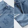 NBPM Moda Baskı Geniş Bacak Kot Kadın Yüksek Bel Baggy Kot Kızlar Streetwear Gevşek Alt Denim Pantolon Pantolon Femme 210529