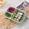 3 Grid Wheat Straw Lunchbox Mikrovågsugn Bento Foods Grade Health Boxes Student Portable Frukt Mat Förvaringsbehållare XVT0629