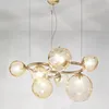 Nordic Loft Glass Ball Pendant Lamps Creative Molecule Design Winehouse Living Room Kitchen Bar Hanging Light Fixtures