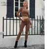 BRADELY MICHELLE Women Sexy Slim Skinny Solid High Elastic Waist Cotton Ankle-Length Leggings 211221