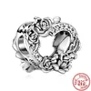 Perles rondes en forme de cœur en argent sterling 925, adaptées au bracelet à breloques Pandora pour femmes, bricolage de bijoux à la mode, fabrication de cadeaux de vacances