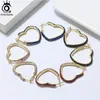 Hoop huggie orsa jewels genuíno gemstone facetada pintado handmade 925 esterlina prata coração forma grande brincos para mulheres gme20