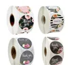 500Pcs/roll Floral Thank You Sticker Paper Label Stickers Scrapbooking Wedding Envelope Seals Handmade Stationery Sticker DHL Free SN3771
