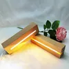 Wooden Led Lamp Base USB Cable Switch Night Light 3D Leds Nights Lamps Bases Long Acrylic DIY WoodenLamp Bases 150mm D204661077