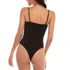 Black Stylish Sexy Bodysuits Fashion High Quality Female Solid Women Slim Brief Plus Size 210525