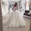 2021 Modern A-line Wedding Dresses Off Shoulder Crystal Pleaded Draped Ruched Tulle Empire Wiast Wedding Dress Bridal Gowns Princess Cheap