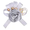 Couronnes de fleurs décoratives vente de style européen mariée demoiselle d'honneur poignet fleur ruban rose bricolage mariage marié marié corsage 1083312