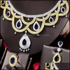 Oorbellen ketting sieraden sets soramoorore originele dame luxe prachtige ontwerp grote druppels armband ring prom party bruids bruiloft drop levering