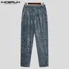 Мужские брюки Ancerun Мужчины Повседневная кнопка Велюровые Joggers Streetwear Свободный Корейский Стиль Брюки 2021 Карманы Досуг Панталон S-5XL