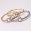 2022 European and American Bangle fashion new high sense Bracelet light luxury diamond geometric Circle Bracelet Mori jewelry