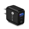 PD 20W Téléphone mobile Chargeur rapide Type C Tête de chargement rapide QC3.0 Adaptateur secteur US UK Chargeur de voyage UE pour iPhone 11 12 Pro Max Samsung Tablet PC Charge