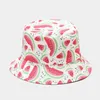 Cotton Watermelon Banana Bucket Hat Fisherman Hat Outdoor Travel Hat Sun Cap Fruit Print Hats for Men and Women