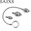 NXY Anal sex toys Cock Ring Anal Plug Sex Toys Metal Butt Plug Male Prostate Stimulating Penis Strap On Anal Plug 3 Plugs Chastity Drop shipping 1123