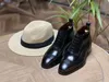 Hommes nouvelle mode en cuir véritable à lacets bottines bout pointu chaussures à talons bas mâle décontracté classique Style rétro Chelsea bottes