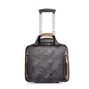 Duffel Bags Europeu e Americano Retro Men's Trolley Bag Head Layer Couro Bagagem Moda Travel Boarding