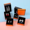 Оранжевые подарочные коробки Дисплей Розничная упаковка Коробка для модных ювелирных изделий Ожерелье Браслет Серьги Брелок Кулон Кольцо Аксессуары