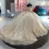 Sparkly Prinses Quinceanera Jurken Champagne Applicaties Baljurk Beaded Formal Prom Graduation Jads Sweet 15 16 jurk